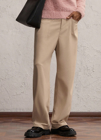 Песочные кэжуал демисезонные прямые брюки SHEIN