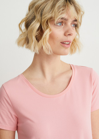 Розовое кэжуал платье платье-футболка C&A однотонное
