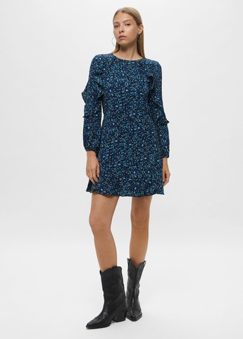 Синее кэжуал платье H&M с цветочным принтом