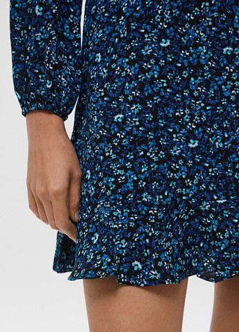 Синее кэжуал платье H&M с цветочным принтом