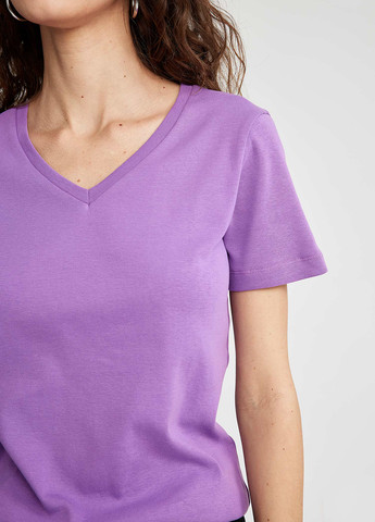 Світло-фіолетова літня футболка DeFacto