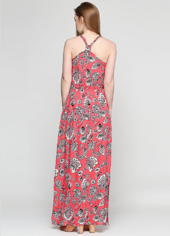 Коралова кежуал плаття, сукня кльош Francesca's з орнаментом