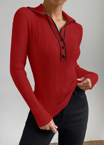 Темно-червоний демісезонний светр SHEIN