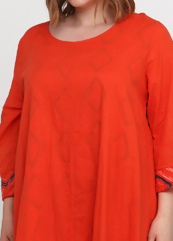 Оранжевое кэжуал платье F 4 с геометрическим узором