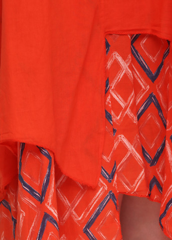 Помаранчева кежуал платье F 4 з геометричним візерунком