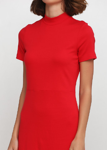 Красное кэжуал платье а-силуэт Gap однотонное