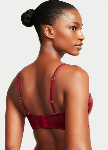 Вишневий балконет бюстгальтер Victoria's Secret з кісточками поліуретан