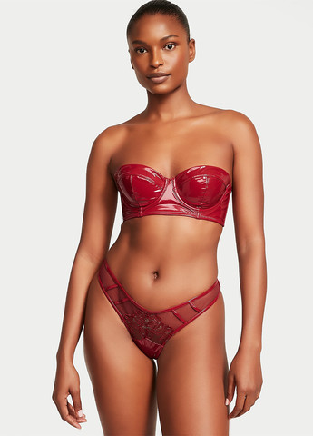 Вишневий балконет бюстгальтер Victoria's Secret з кісточками поліуретан