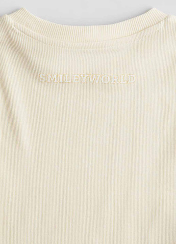 Светло-желтый демисезонный кэжуал лонгслив H&M с цветами