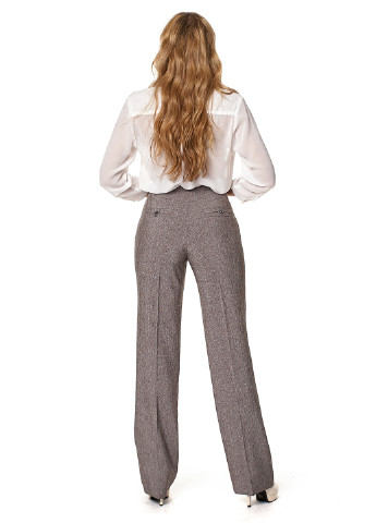 Серо-коричневые кэжуал демисезонные прямые брюки Ut