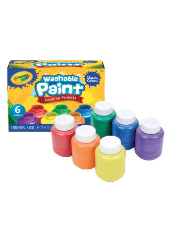 Краски для рисования Classic washable 6 шт (54-1204) Crayola (254068380)