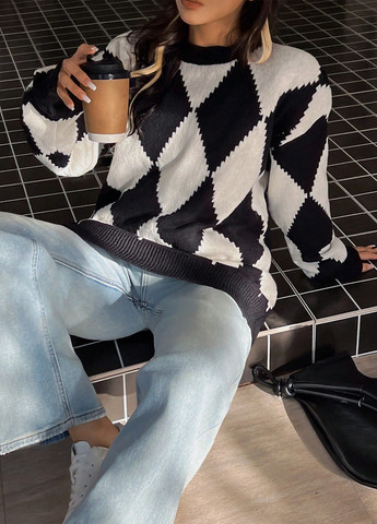 Черно-белый демисезонный джемпер джемпер SHEIN