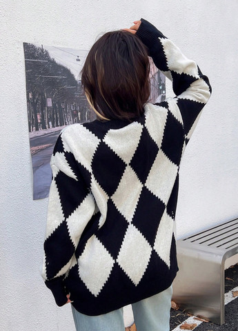 Черно-белый демисезонный джемпер джемпер SHEIN