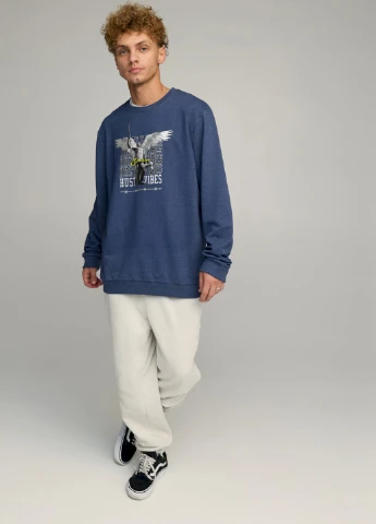 Синий свитшот мужской oversize /no flis/ YAPPI (252386948)