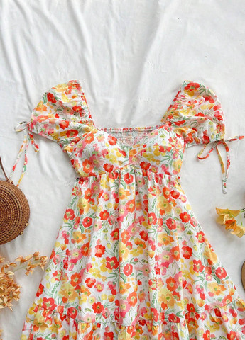 Комбінована кежуал сукня в стилі армпір SHEIN з квітковим принтом