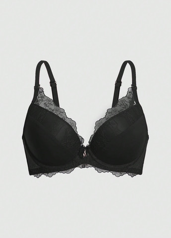 Чорний бралетт бюстгальтер SHEIN з кісточками поліамід