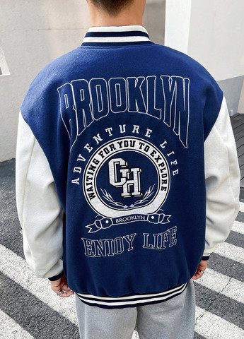 Бомбер SHEIN бейсбольный на кнопках (365220663)