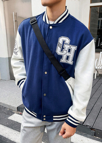 Бомбер SHEIN бейсбольный на кнопках (365220663)