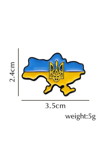 Значок Карта України з гербом, 3,5х2,4 см No Brand (306443948)