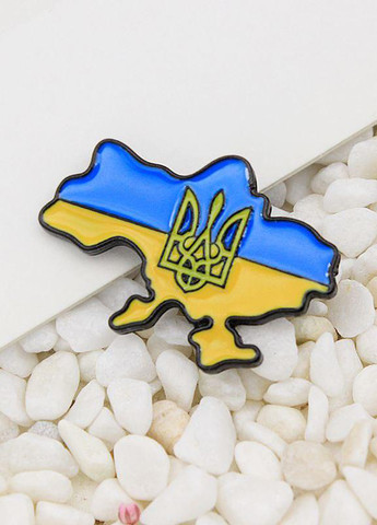 Значок Карта України з гербом, 3,5х2,4 см No Brand (306443948)