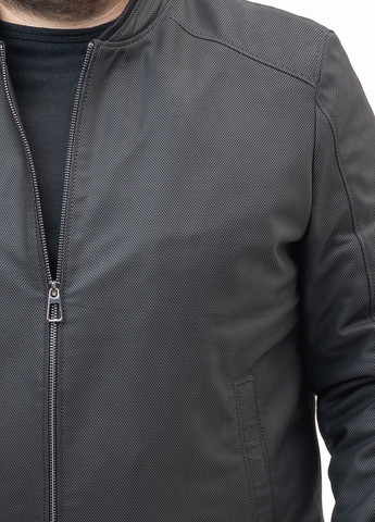 Черная демисезонная куртка кожаная Fabio Monti