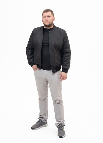 Черная демисезонная куртка кожаная Fabio Monti