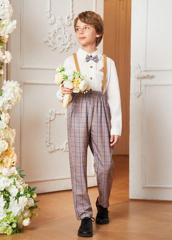 Білий демісезонний костюм (сорочка, штани) брючний SHEIN