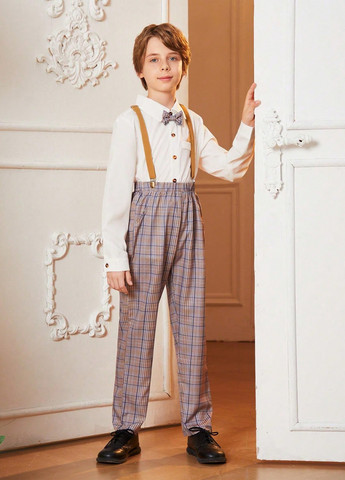 Білий демісезонний костюм (сорочка, штани) брючний SHEIN