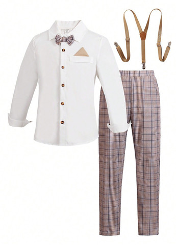 Білий демісезонний костюм (сорочка, штани) брючний SHEIN