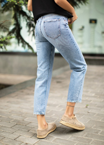 Світло-блакитні джинси прямого крою з "рваним" ефектом SL.IRA - (190041830)