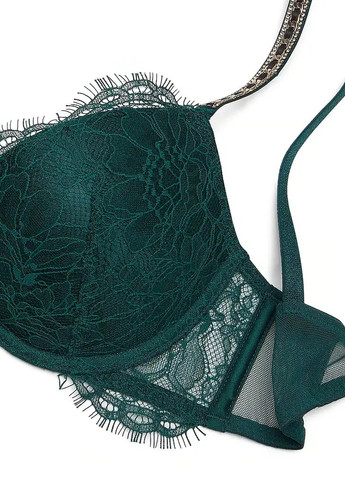 Темно-зеленый демисезонный комплект (бюстгальтер, пояс для чулок) Victoria's Secret