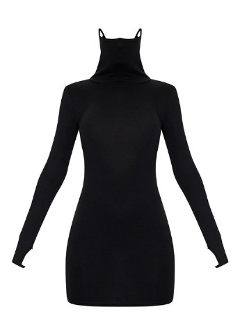 Чорна кежуал cукня сукня-водолазка PrettyLittleThing однотонна