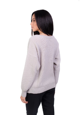 Сіро-бежевий демісезонний джемпер жіночий джемпер Viviami ДЖЕМПЕР АНГЛИЙСКОЙ РЕЗИНКОЙ