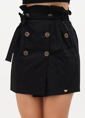 Черная кэжуал однотонная юбка Sassofono