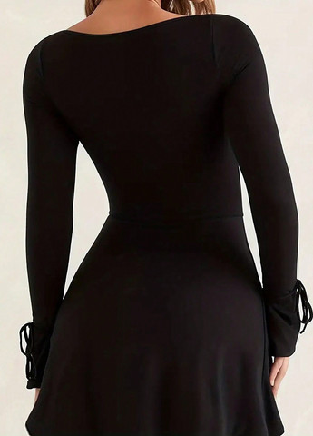 Черное кэжуал платье SHEIN однотонное