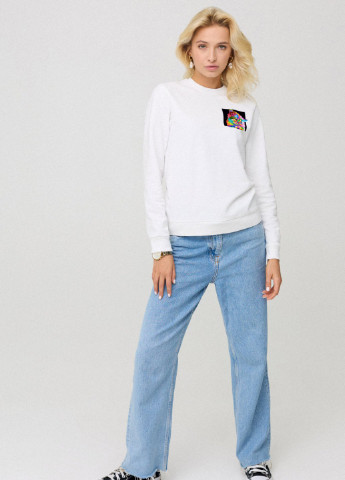 Білий світшот жіночій basic /no flis/ YAPPI (254658794)