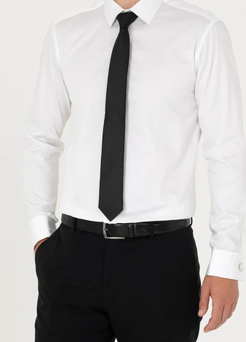 Белая классическая рубашка однотонная Pierre Cardin