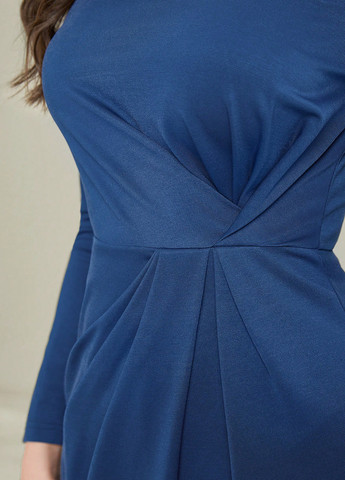 Синее кэжуал, деловое платье SHEIN однотонное