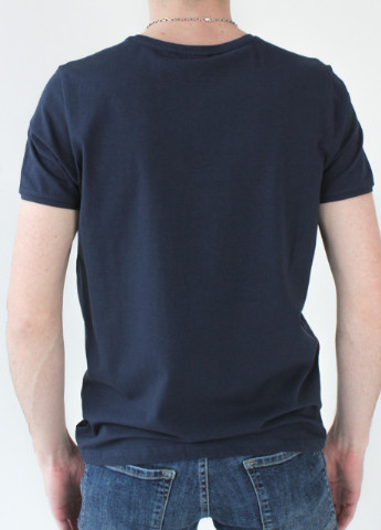 Темно-синяя футболка мужская темно-синяя базовая большой размер с коротким рукавом Jean Piere