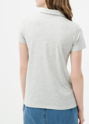 Светло-серая женская футболка-поло KOTON меланжевая