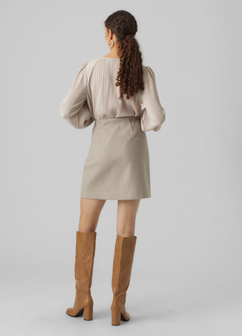 Серо-бежевая кэжуал меланж юбка Vero Moda карандаш