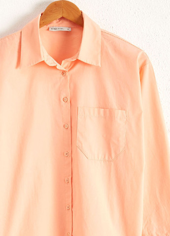 Персиковая кэжуал рубашка однотонная LC Waikiki