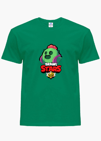 Зеленая демисезонная футболка детская спайк бравл старс (spike brawl stars)(9224-1030) MobiPrint