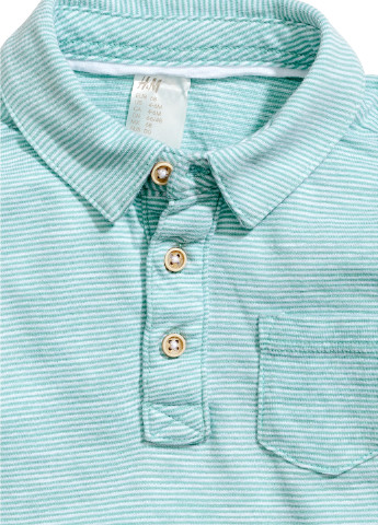 Голубой детская футболка-поло для мальчика H&M в полоску