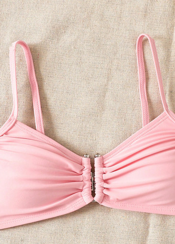 Розовый летний купальник (лиф, трусики) бикини, раздельный SHEIN