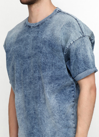 Блакитна футболка з коротким рукавом Zara