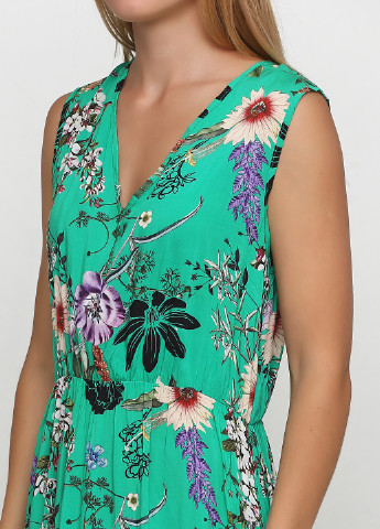 Зеленое кэжуал платье клеш Made in Italy с цветочным принтом