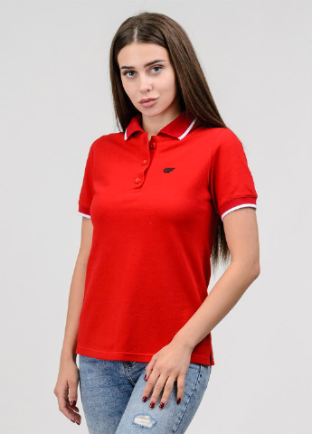 Красная женская футболка-поло Go Fitness с логотипом