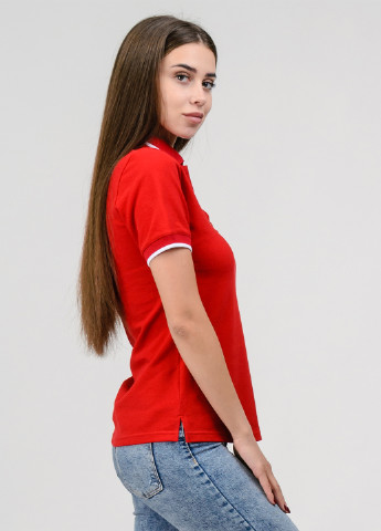 Красная женская футболка-поло Go Fitness с логотипом