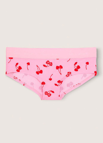 Трусы Victoria's Secret трусики-шорты рисунки розовые повседневные хлопок, трикотаж